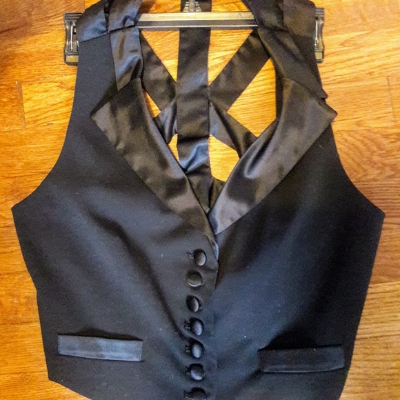 BLACK VEST NUDIX SATIN FOREVER 21 SIZE L - Picture 2 of 8